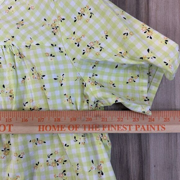 ModCloth Shirt Spring Fun in Gingham Blouse Size XL Twee Cottage Fairy Casual - Picture 10 of 10